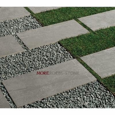 China Sidewalk Light Non Slip Light Cream Beige Concrete Porcelain Garden Tiles for sale