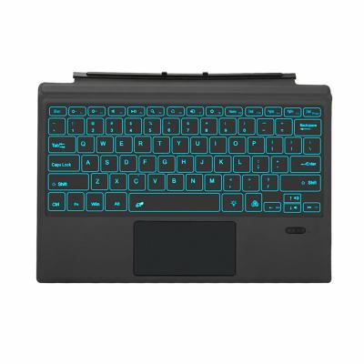 China Wireless BT Keyboard Wireless Case with Touchpad 7 Color Backlit Separate Keyboard for Microsoft Surface Pro 3/4/5/6/7 for sale