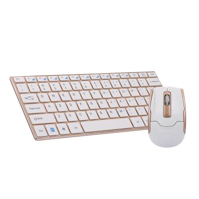 China 2.4G Wireless Mini Wireless Keyboard and Mouse Alloy Panel Keyboard and Mouse Combo Set for PC Laptop Computer for sale