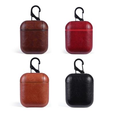 China High End Luxury Quality Hard Warranty Earphone PU Leather Protective Case For Airpods for sale