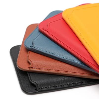 China Latest Soft Design Solid Color PU Leather Luxury Magnetic Phone Credit Card Holder for sale