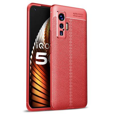 China Retro Shockproof Leather Case For Phone Soft Leather Shell Case Full Cover PU Full Cover VIVO IQOO5 Luxury Silicone Bumper for sale