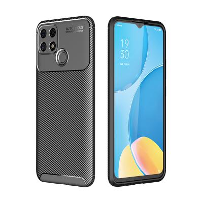 China Anti-Drop Shockproof Carbon Fiber Back Phone Case For OPPO A15 Frosted Concise TPU Smart Phone Protective Case for sale