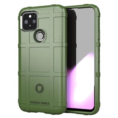 China Shockproof Grid Armor Phone Case Shockproof For Google Pixel 5 Army Style Heavy Duty Silicone Case for sale