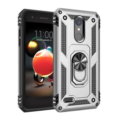 China Magnetic Ring Bracket Shockproof Rugged Armor Cover For LG Aristo 2 Hard PC 3 Cover With 360 Finger Ring Stand for sale