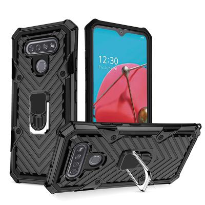 China Shockproof Anti-scratch Shockproof Case For LG K51 360 Rotating Metal Kickstand Ring Phone Cover With Car Magnetic Absorption for sale