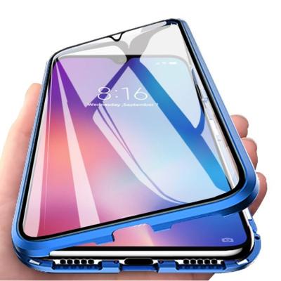 China Magnetic Anti-drop Adsorption Case For Honor 9X Metal View Front And Tempered Glass Flip Cover Full Body Protective Back Case for sale