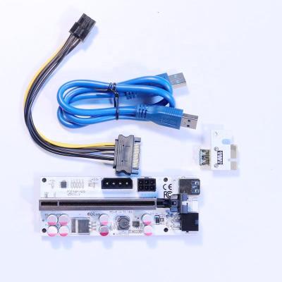 China Graphics card pcie 1x to 16x riser card gpu adapter card 6PIN SATA USB3.0 interface extension cable VER010-X for sale