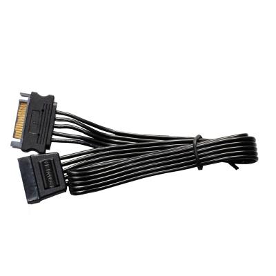 China COMPUTER good quality 15pin mining 12 gpu supply sata power cable with oxygen free and bare copper A.W.G. 18 braided for sale