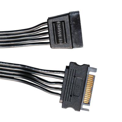 China High Quality Computer Color Supply Cables Custom jst 15 pin connector sata power cable with oxygen free and bare copper A.W.G. 18 braided for sale