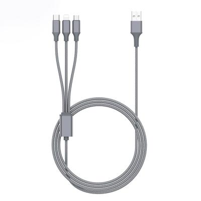 China Speed ​​Customization Usb Fast Charging Braided Type-c 3 In 1 Cable For Phones for sale