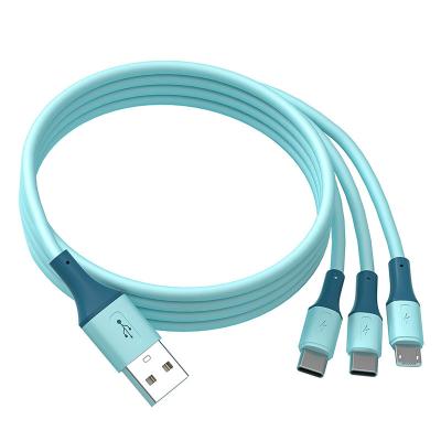 China Fast Charging Speed ​​Charger Extender Customized Usb Charging 3 In 1 Cable For Iphone13 for sale