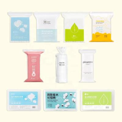 China Disposable Custom Logo Square Round Face Cream Facial Cleansing Cosmetics Makeup   Reusable Bamboo Makeup Remover Cotton Pads for sale