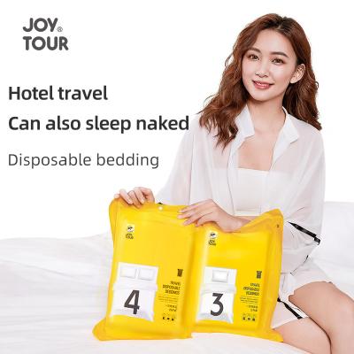 China Anti Dust Mite JOYTOUR Hotel soiled bedding business travel disposable bed sheet quilt cover pillowcase Cover for sale