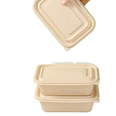 China Disposable Eco-friendly Biodegradable Disposable Square Lunch Box Eco-friendly Corn Starch 100% Biodegradable Disposable Lunch Boxes for sale