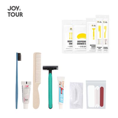 China Disposable JOY TOUR Disposable Toiletries & Shower Set Hotel & Guesthouse Travelling Toiletries Disposable Hotel Supplies for sale