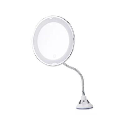 China Custom New Style Led Lighted Cosmetic Mirror White Color Adjustable Wall Mounted Mirror Cosmetic Mirror For Sale for sale