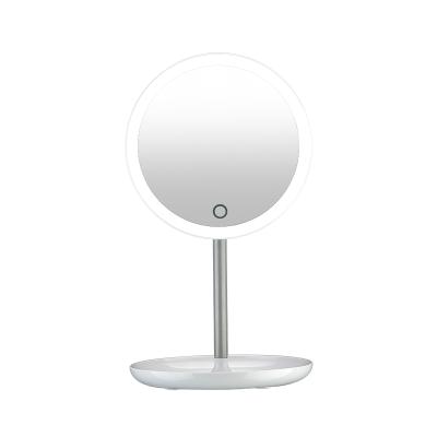 China Sold By Manufacturers Luxury Dressing Table Mirror Color Round White Vanity Mirror With LED Light for sale