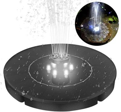 China Minimalist Outdoor Indoor Use Solar Powered Floating Water Fountain with White Color LED Lights and Battery for Garden Bird Bath Patio Pond for sale