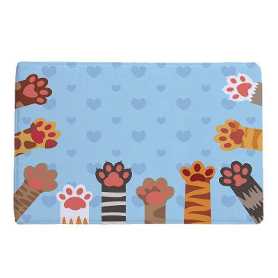 China Hot Selling Custom Cat Paw Print Kitchen Anti-Skid Door Non-Slip Mat for sale