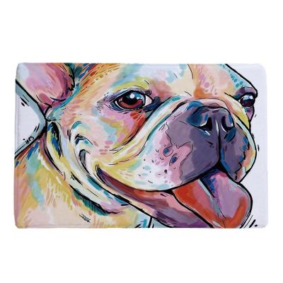 China Lovely Non-slip Painted Dog Printed Mat Decorating Bedroom Custom Size for sale