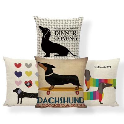 China Sustainable Luxury Dachshund Cushion Covers Set 100% Polyester With Zipper Decorativos High Quality Comfortable Sleep Cushion For Couples for sale