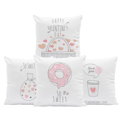 China Funny Viable Cushion Cover Set Valentine's Day Printing High Quality Velvet Stone Anniversary Gift For Couples Pillow Case for sale