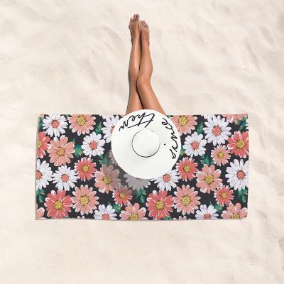 China Daisy Logo Rectangle Beach Towel Microfiber custom made high quality wholesale QUICK DRY for sale