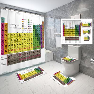 China Durable High Quality Custom Periodic Table Bathroom Shower Curtain Decorativas Print Bathroom Party 70x78inch for sale