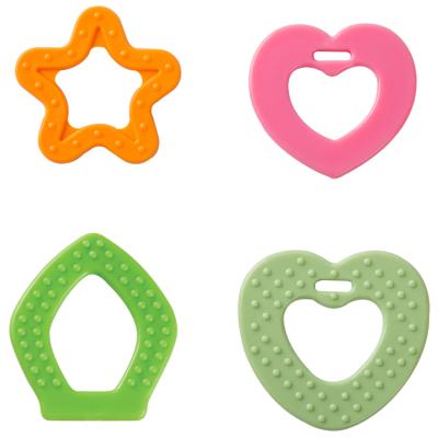 China Cute Wholesale Plastic Baby Teethers Cheap Start and Heart Shape Safe Teether Toy For Baby for sale