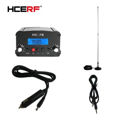 China Background Music System 1.5W/7W PLL Broadcast FM Stereo Transmitter 76MHz-108MHz + Car Sucker Antenna + Power Supply Kit 1.5miles Coverage For Home Church for sale