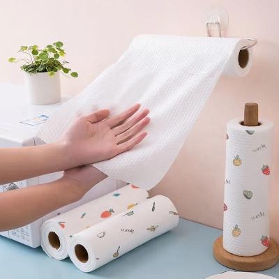 China Kitchen Sustainable Dish Printing Dishcloth Daily Necessities Disposable Dishwashing Cleaning Nonwoven Fabric for sale