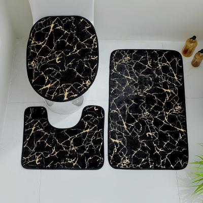 China Bathroom Mat Set Toilet Cover Floor Protective Bath Mat Washroom Carpet Mat Toilet Seat Soft Stocked Lid Cover for sale