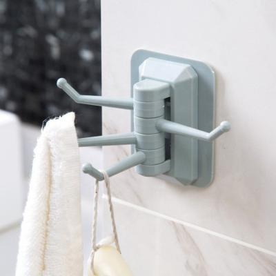 China Casual Rotary Hook Towel Hanger Bathroom Wall Strong Squishy Free Traceless Adhesive Traceless Hook for sale