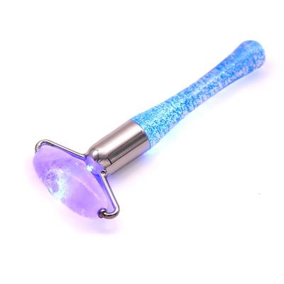 China New Product Natural Private Label Anti Aging Facial Massager Rose Quartz Beauty Light Jade Natural Wrapping Roller for sale