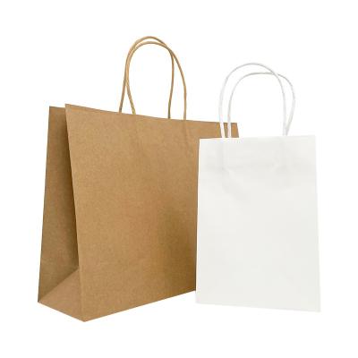 China Recycled Materials Eco-friendly Brown Kraft Paper Bag With Flat Handle Custom Logo for sale