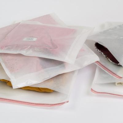 China Recycled Materials Biodegradable Glassine Paper Bag Garment Receycable Clothing Bag Paper Packaging Bag For Clothes Transparent Customized Accept for sale