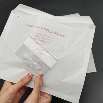 China Recycled Materials Custom 100% Biodegradable Flat Small White Glassine Paper Bags For Packaging for sale