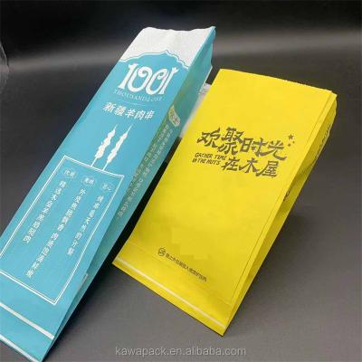 China Bio-degradable Custom Eco BBQ Fast Food Takeaway Hot Dog Sandwich Burger Packaging Grease Proof Aluminium Foil Lined Chicken Kraft Paper Bag for sale