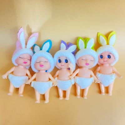 China Mini Mini Animal Bunny Doll Gift for Kids Easter Home Decor Cute Easter Bunny Rabbits Doll with Diapers Toy Baby Elf Diaper for sale