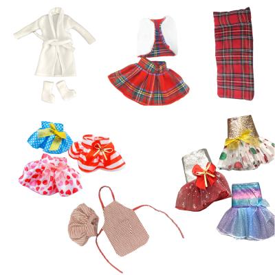 China Custom DIY TOY 24styles Doll Clothes Christmas Elf Accessory For Elf Doll Include Tube Top Skirt Vest Short Skirt Apron Fluffy Head for sale