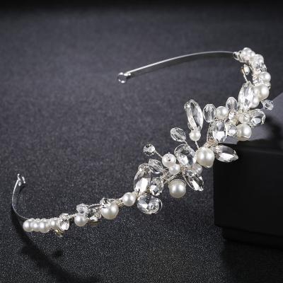 China Handmade Elegant Hair Accessories Bridal Wedding Pearls Jewelry Western Style Headband Elegant Hair Accessories for sale