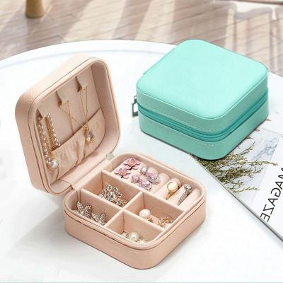 China Portable Jewelry Bag Small Ring Earrings Box Jewelry Storage Box Jewelry Kit Travel Accessories Earring and Necklace Organizer for sale