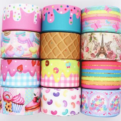 China 20000designs viable cartoon grosgrain printed ribbon 22mm 25mm 38mm 75mm handmade for DIY materials in stock custom ribbon for sale