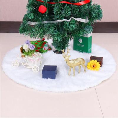 China White Fabric Christmas Tree Skirts Festival Decor Tree Base Floor Mat Anti Slip Carpet Door Foot Pad Around White Flat Tree Apron Shear for sale