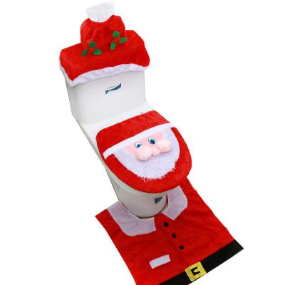 China Acrylic Christmas Supplies Santa Claus Toilet Set Christmas Toilet Three-Piece Hotel Bathroom Decoration for Christmas Decorations for sale