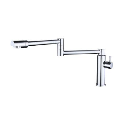 China Contemporary Style Modern Brass Pull Out Single Handle Folding Sink Faucet Water Purifier Kitchen Faucet for sale