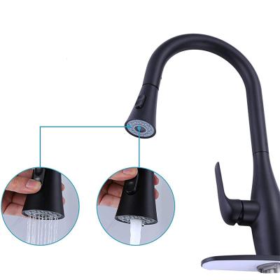 China Modern Black 304 Stainless Steel Kitchen Faucet Cover American Standard Pull Out Faucet for sale