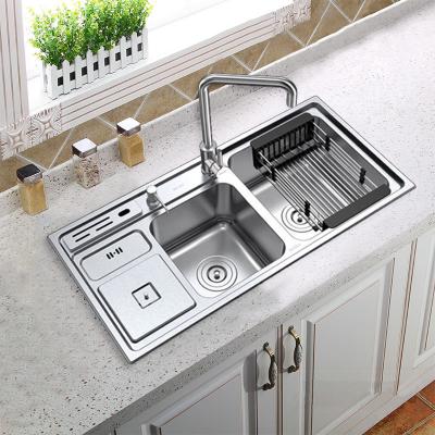 China Without Faucet Best Selling Double Bowl Stainless Steel Kitchen Sink for sale