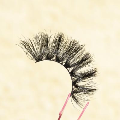 China Cheap Natural False Eyelash 100% Real Mink Fur Eyelashes Easy To Wear Highlights 25mm Mink Eyelash Seller for sale